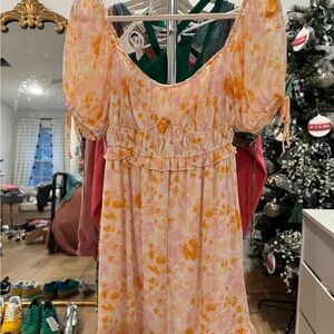 Lush Floral Puff Sleeve Dress